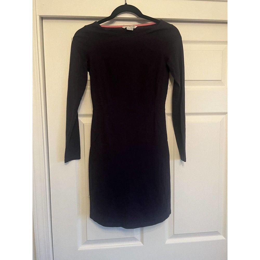 Boden Women’s Size 2 Navy Blue Long Sleeve Dress Cotton Modal Blend Stretch